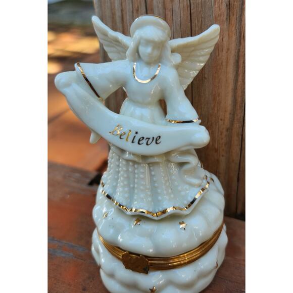 Lenox Treasures "The Angel Of Faith Treasure Box  "Believe" Limited Edition - Picture 1 of 5